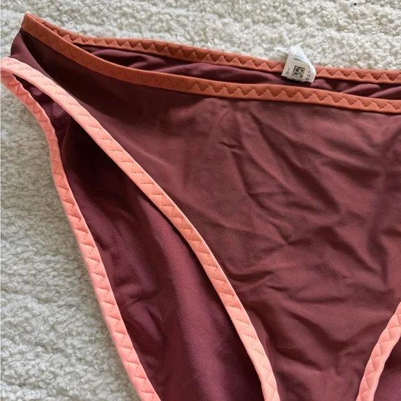 Aerie Brown and Pink Bikini Bottom - Picture 2 of 4